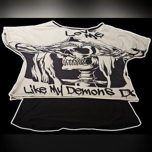 Black and White Graphic Tee 2 Piece